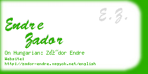 endre zador business card